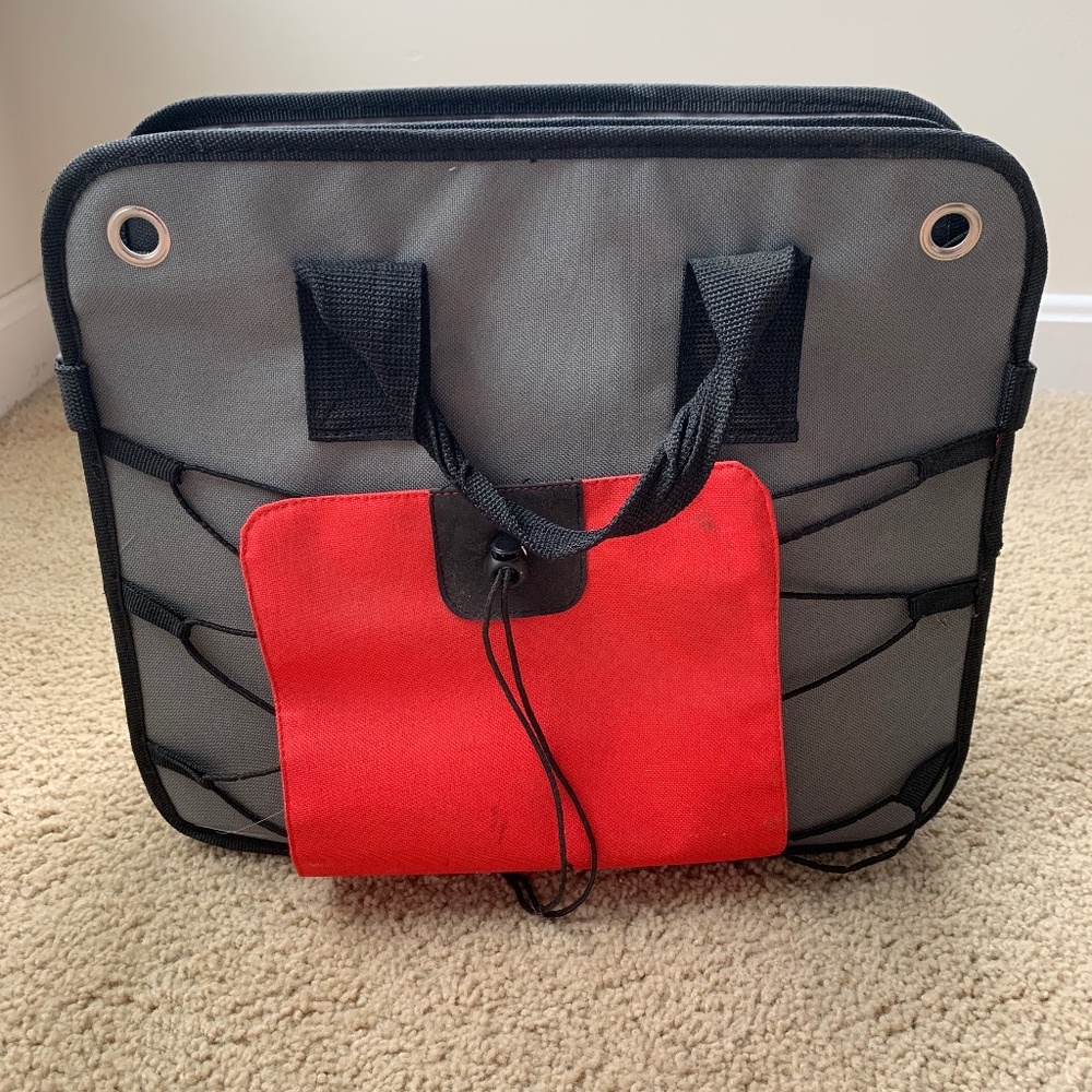 Portable toy storage bag.